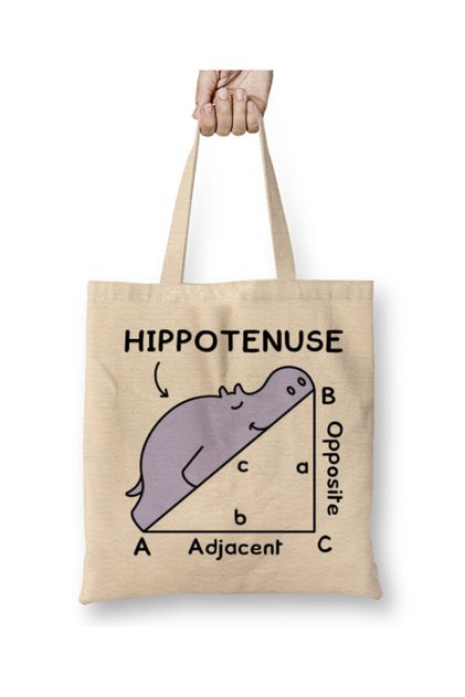 Hypotenuse Formula Math Teacher Teacher's Day White Tote Bag Long Handle Shopping Bag