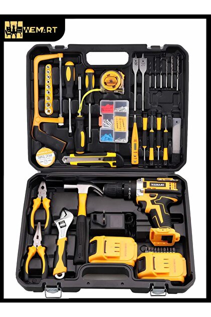 129 Piece Electrician Tool Set with 48V Cordless Drill Professional Household Tool Kit