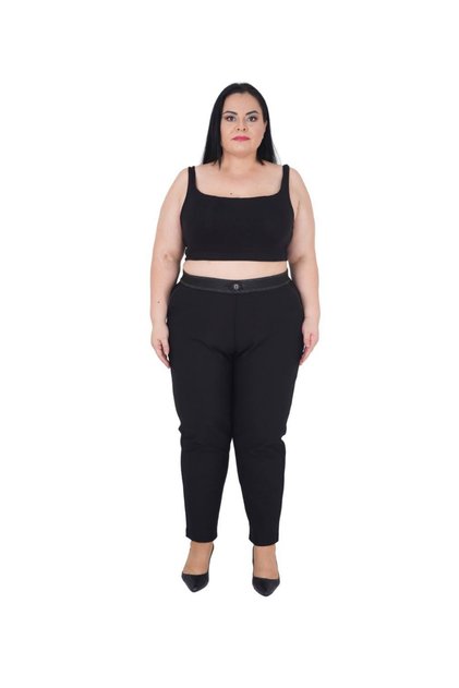 Extra Large Narrow Leg Shaping / Sculpting High Waisted Trousers with Zippered Legs and Elastic Waist for Women