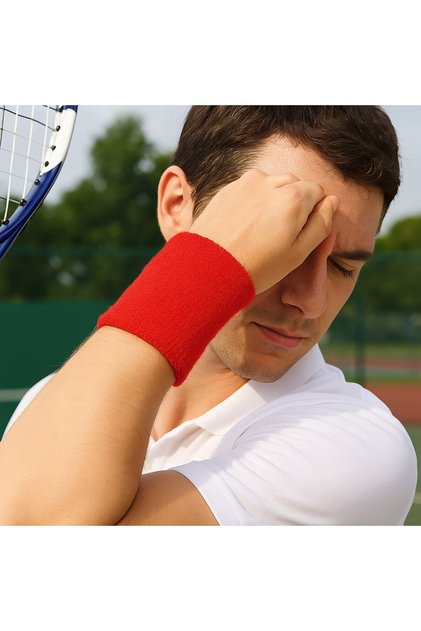 Towel Wristband (Red) – Fitness & Sports Accessory