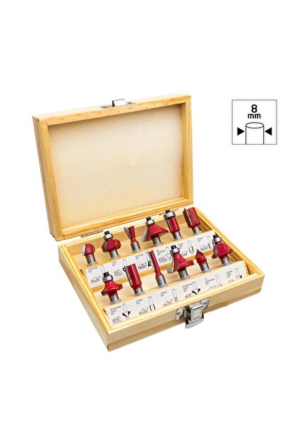 Rox Wood 0310 Ahşap Freze Seti 12 Parça (Sap: 8mm) - Fiyatı, Yorumları