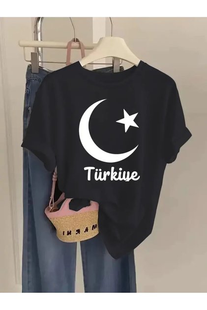 Modern Design Special Gumball Print Turkey and Flag Unisex Oversized Crew Neck T-Shirt
