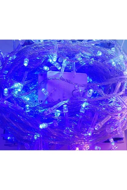 Χριστουγεννιάτικη εγκατάσταση 100 LED 10 μέτρα μπλε διαφανές καλώδιο πολύχρωμο