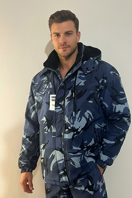 Otoplu ArcticStorm™ Lacivert Kamuflaj Su Geçirmez Termal Mont