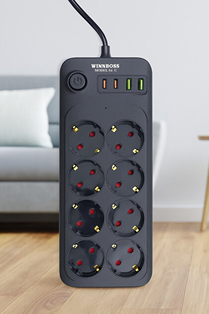 Fulltech FTR-14 Çoklu Priz 10'lu + 3 USB + 1 Type-C 3680W 16A