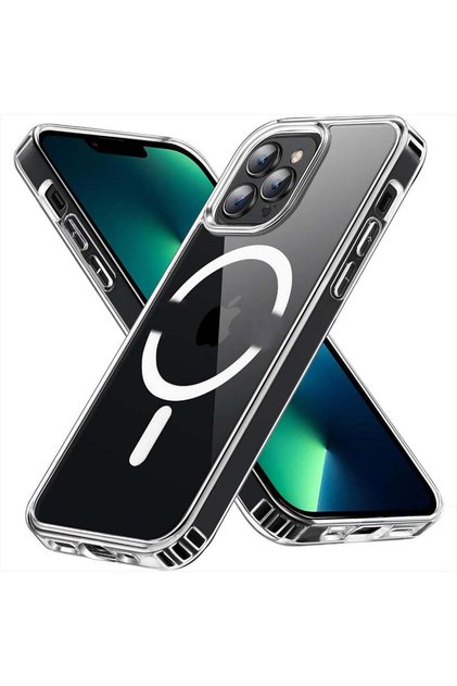 Husă Magsafe iPhone 13 Pro Max, Încărcare wireless, Margini ranforsate, Subțire, de protecție, Transparentă