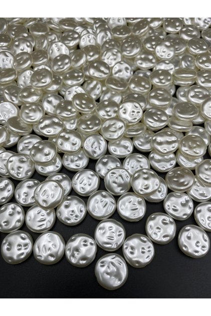 Cream Color 16mm Flat Oblate Luxury Plated Unshaped Baroque Plastic Pearl Beads 50Pcs B:52