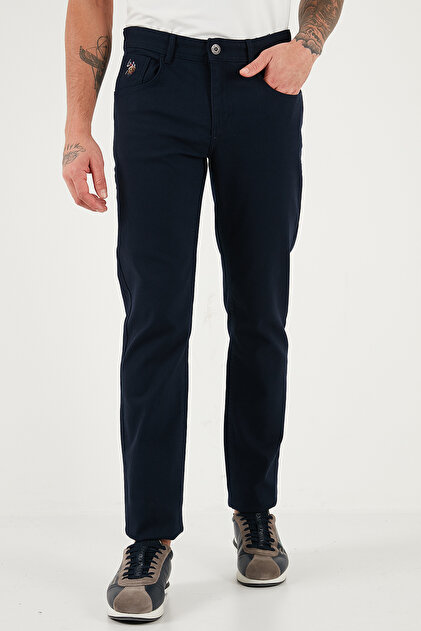 U.S. Polo Cotton Slim Fit Straight Leg Trousers Men's Pants G081Sz0782237485