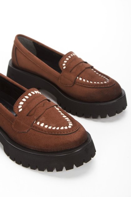 Women's Brown Patterned Daily Comfortable Loafer