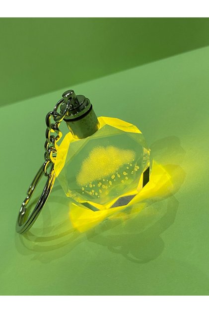 Illuminated Crystal Glass Color Changing Keychain