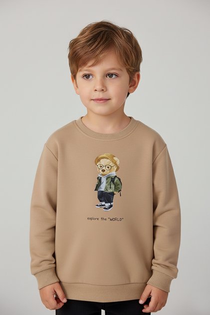 Boy's Traveling Teddy Bear Sweatshirt