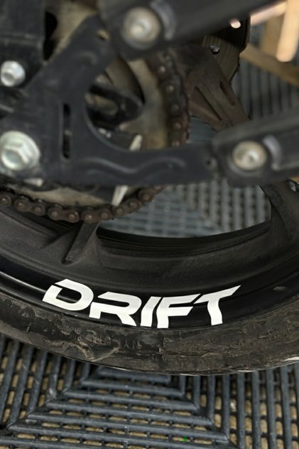 Wheel Rim Inside Drift Lettering Sticker Decal (4 Pieces) for Mondial Drift-L