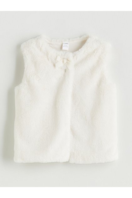 Crew Neck Faux Fur Girls' Vest (W5)