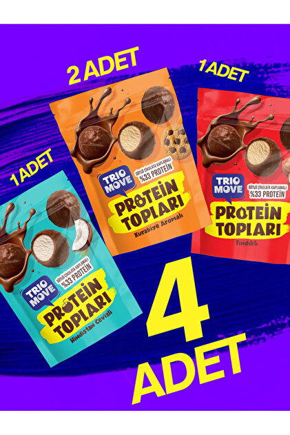 TrioMove Sütlü Çikolata Kaplamalı Protein Topları Karışık Tanışma