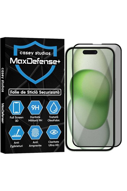 Folie de sticlă cu protecție de confidențialitate pentru iPhone 15, Acoperire completă 3D, Ultra HD, Anti-zgârieturi, Anti-șocuri