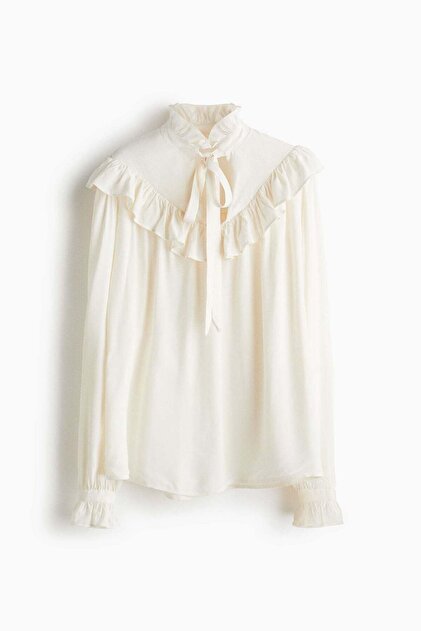 Frill-trimmed blouse