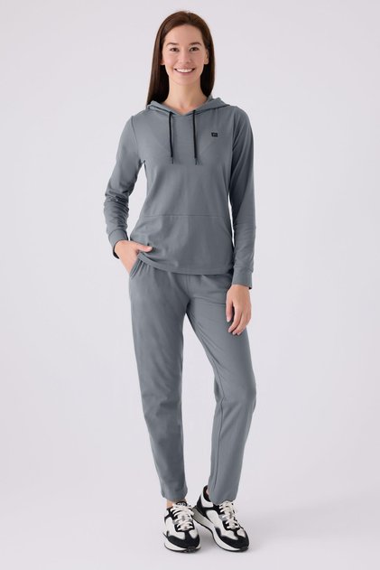 Women's Comfort Hooded Long Sleeve Winter Home Wear Bottom Top Set, Super Soft Fabric