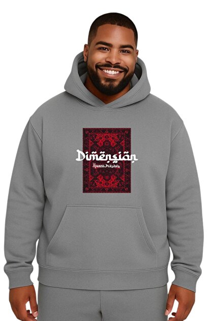 سترة رياضية كبيرة الحجم للجنسين مطبوعة بنقشة السجاد