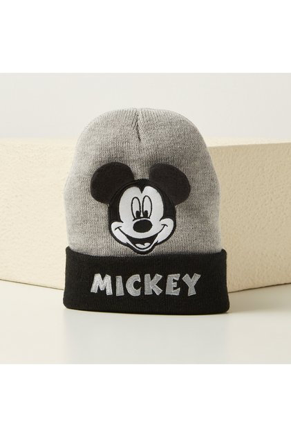 Mickey Mouse Applique Beanie Cap