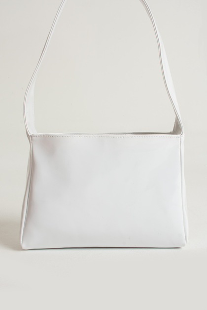 Women's Patent Leather Lined Shoulder Bag with Magnet Closure