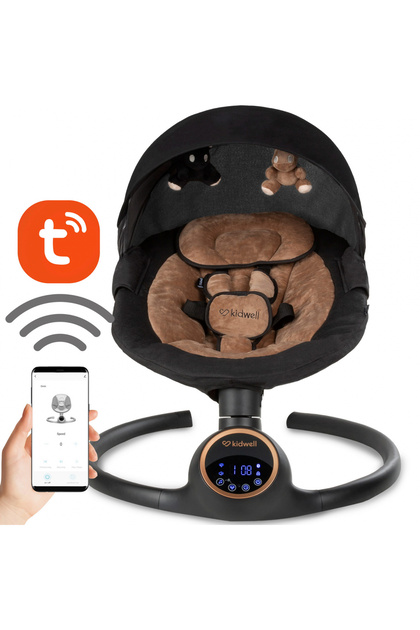 Ηλεκτρική κούνια 2 σε 1, Bluetooth, REVE Μαύρο/Χρυσό