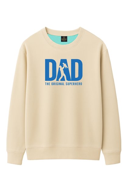 Regular Dad SuperHero Baskılı Sweatshirt