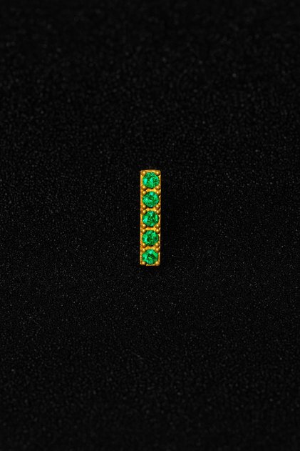 Beş Taş Çubuk Kristal Zirkon Labret 316l Cerrahı Çelik Piercing