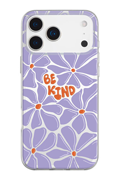 Be Kind Patterned Transparent Silicone Phone Case Compatible with iPhone 17 Pro Max/18 Pro Max