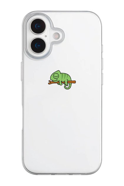 iPhone 17 Compatible Chameleon Patterned Transparent Silicone Phone Case
