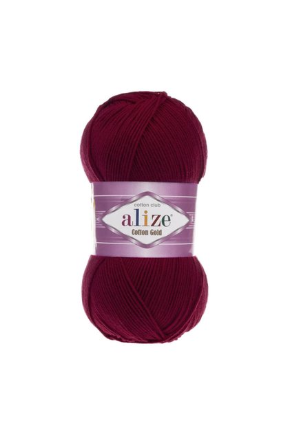 Cotton Gold 57 Burgundy Color Cotton Hand Knitting Rope - 5 Pieces