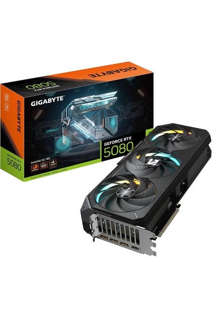 GeForce RTX 5080 Gaming OC 16G Graphics Card - 16GB GDDR7, 256 Bit, PCI-E 5.0, 2730MHz Core Clock, 3 x DisplayPort, 1 x HDMI, GV-N5080GAMING OC-16GD
