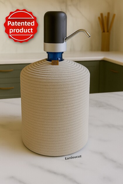 Stone Color Jute Straw-Look Water Bottle Cover