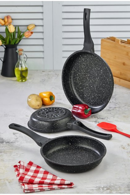 ZENA LİORA 3’LÜ DÖKÜM GRANİT TAVA SETİ ARYA 20-24-28 CM