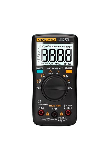 ANENG AN8009 Kullanışlı Otomatik Dijital Siyah Multimetre