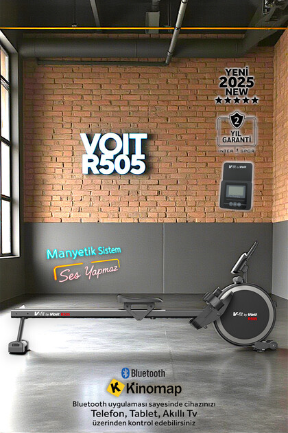 Vfit By R505 Manyetik Kondisyon Küreği Bluetooth'lu Dik Katlanabilir Bluetooth Uygulamalı