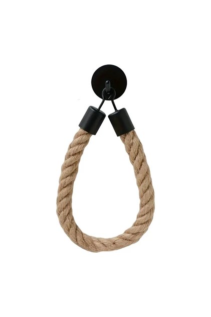 A Toilet Roll Paper Holders Retro Hemp Rope Punchless Wall Mounted Rack Washroom Decor Tissue Holde.