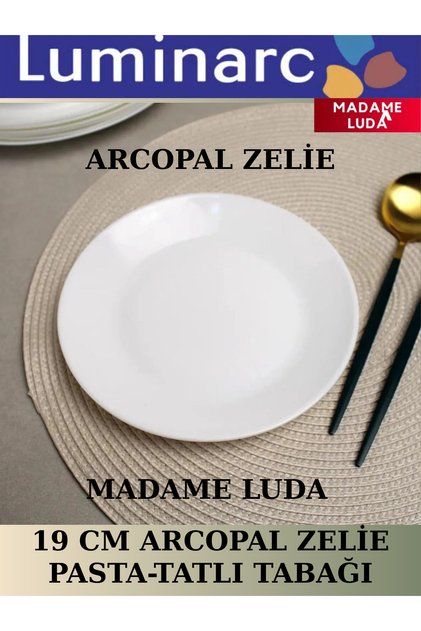 Arcopal Zelie 6 Adet Pasta Takımı.(BEYAZ 19 CM-PASTA-TATLI TABAĞI)