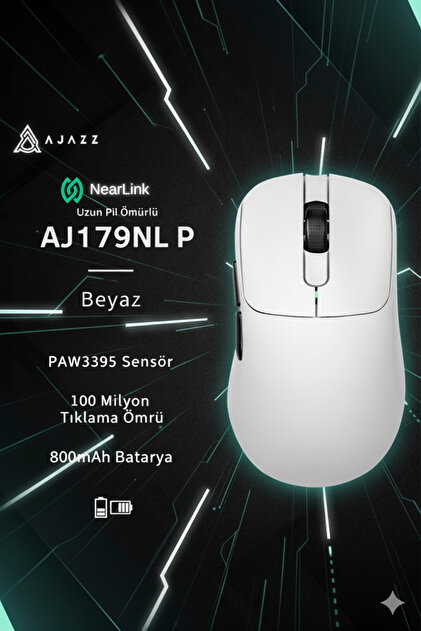Ajazz Aj179 NL P Near-link 3 Modlu 1000hz 26.000 Dpı 800 Mah