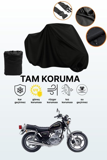 Black Suzuki Gn 250 Compatible Engine Cover, Protective Cover, Motorcycle Cover