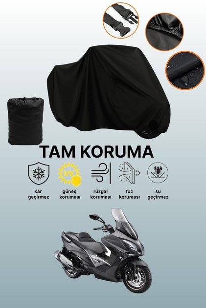 Black Kymco Xciting 250I Compatible Motorcycle Cover, Protective Cover, Motorcycle Cover