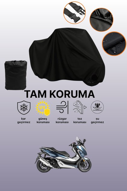 Black Honda Forza 250 Compatible Motorcycle Cover, Protective Cover, Motorcycle Tarpaulin