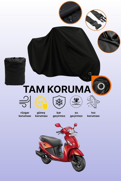 Black Lock Compatible Hero Pleasure Compatible Motorcycle Tarpaulin, Protective Cover