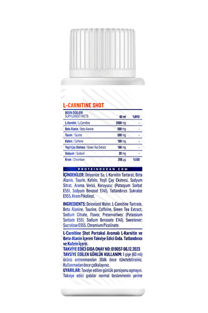 proteinocean l carnitine Proteinocean L-CARNİTİNE Yeşil Elma 150g x 2 Adet main image 0