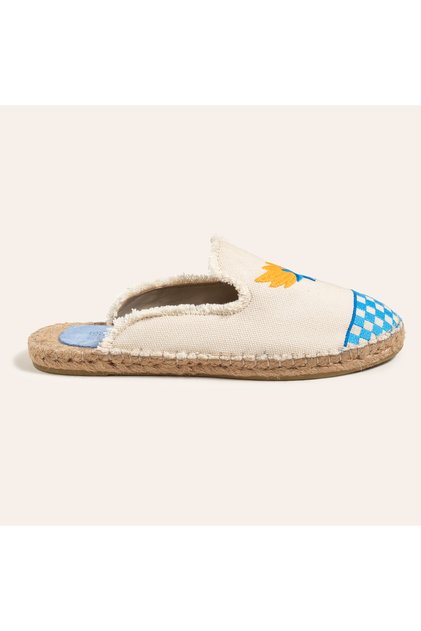 Florya Jute Slippers 37-40 Ecru - Blue