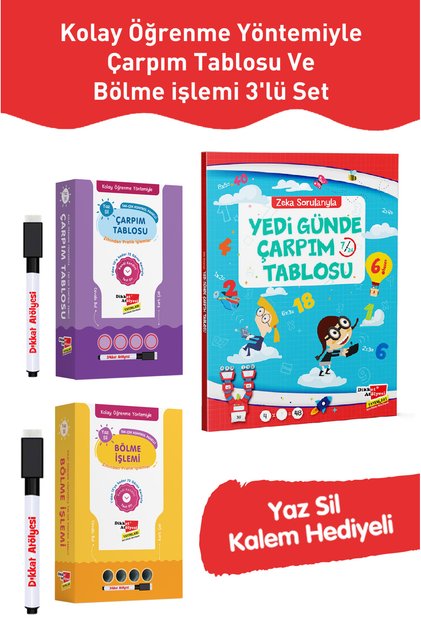Kolay Öğrenme Yöntemiyle Çarpım Tablosu Ve Bölme Işlemi 3'lü Set