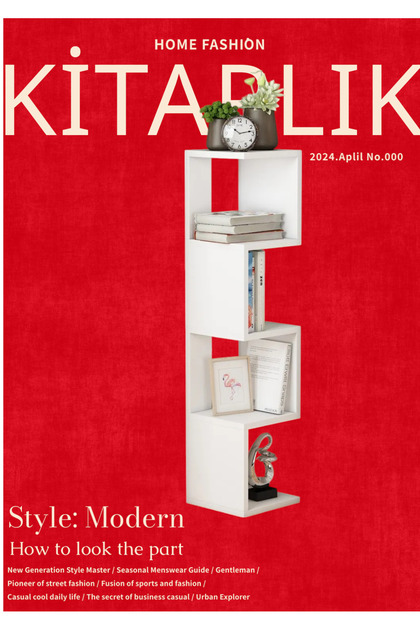 BDK MOBİLYA Köşe Düzenleyici Modern Kitaplık Raf Şık Zigzag 5