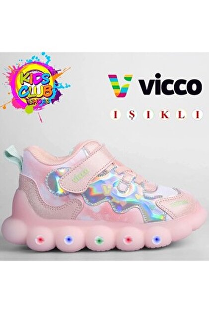 ゆずは様　No.23 リニューアルver No.T10 アイコスピック Vicco Süse Işıklı Ortopedik Çocuk Spor Ayakkabı PUDRA - Fiyatı
