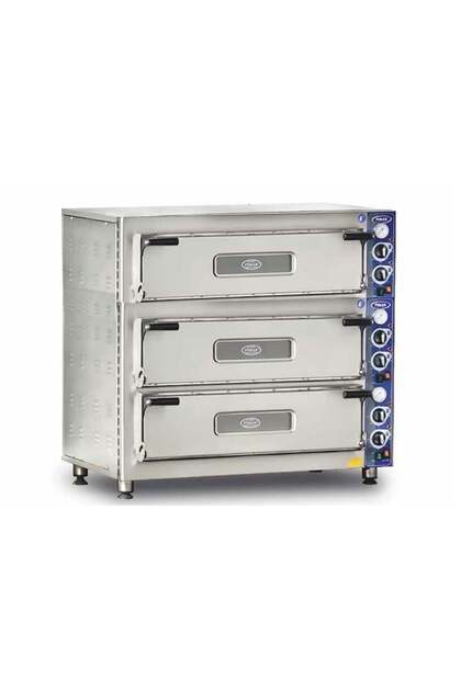 Pizza Fırını 3 Katlı Doğalgazlı 4 + 4 + 4 Adet 62 x 62 (cm) iç ebat