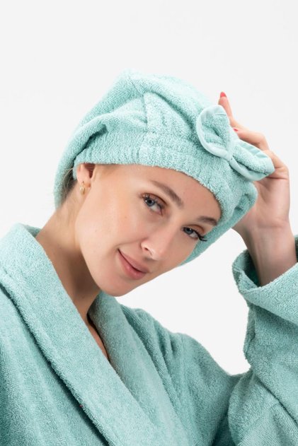Cottonverse Hair Drying Cap – 100% Cotton, Bow