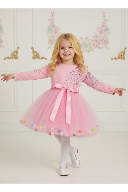 Pompom Children's Dress 086229